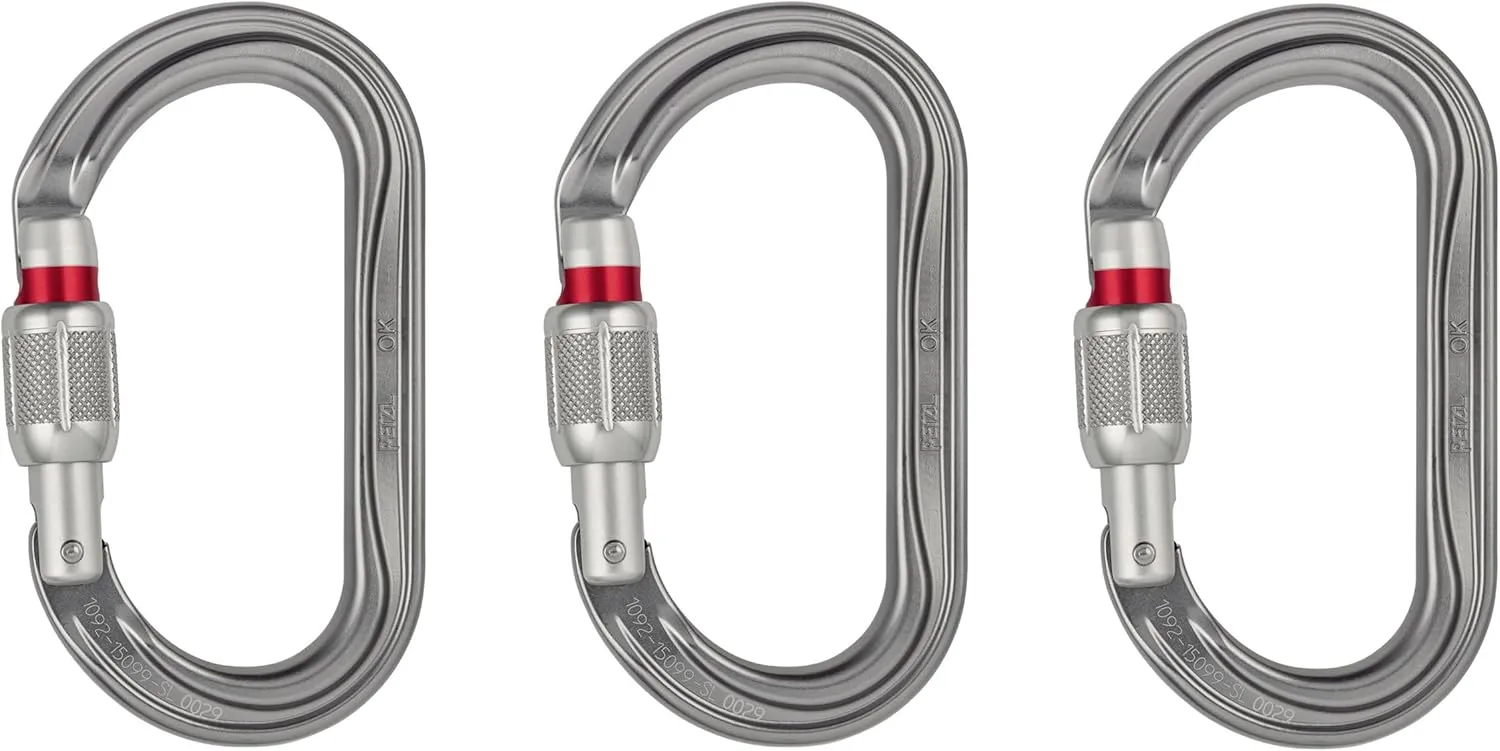 Petzl OK Carabiner - Oval Carabiner for Use with Pulleys and Ascenders for Climbing and Glacier Travel