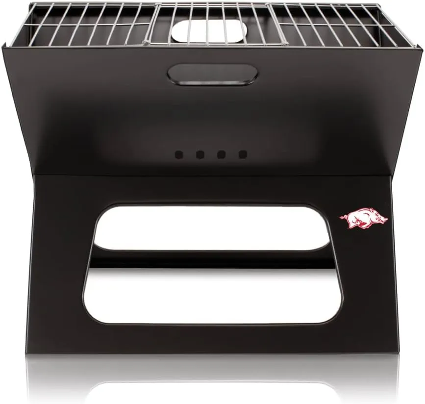 PICNIC TIME NCAA Arkansas Razorbacks X-Grill Portable Grill - Camping Grill - Small Charcoal Grill for Tailgating