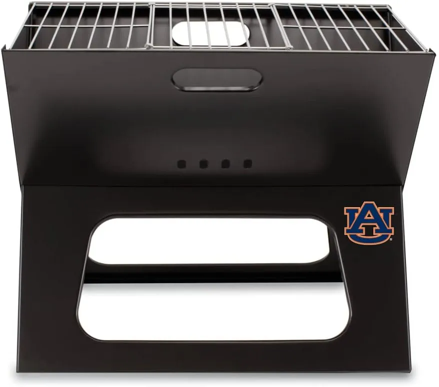 PICNIC TIME NCAA Auburn Tigers X-Grill Portable Grill - Camping Grill - Small Charcoal Grill for Tailgating