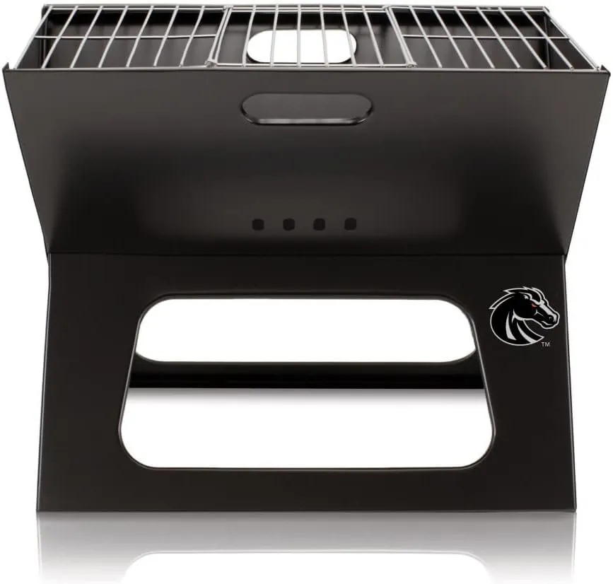 PICNIC TIME NCAA Boise State Broncos X-Grill Portable Grill - Camping Grill - Small Charcoal Grill for Tailgating