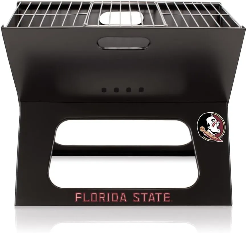 PICNIC TIME NCAA Florida State Seminoles X-Grill Portable Grill - Camping Grill - Small Charcoal Grill for Tailgating