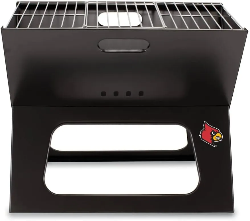 PICNIC TIME NCAA Louisville Cardinals X-Grill Portable Grill - Camping Grill - Small Charcoal Grill for Tailgating