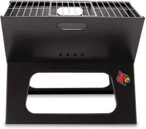 PICNIC TIME NCAA Louisville Cardinals X-Grill Portable Grill - Camping Grill - Small Charcoal Grill for Tailgating