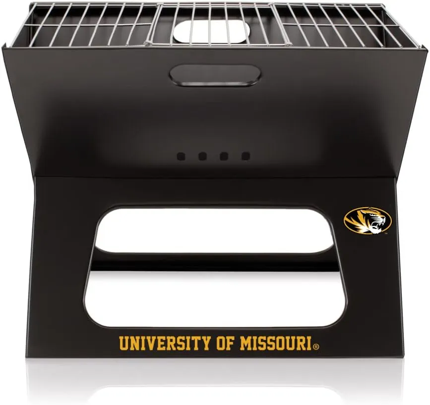 PICNIC TIME NCAA Missouri Tigers X-Grill Portable Grill - Camping Grill - Small Charcoal Grill for Tailgating