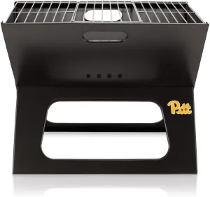 PICNIC TIME NCAA Pitt Panthers X-Grill Portable Grill - Camping Grill - Small Charcoal Grill for Tailgating