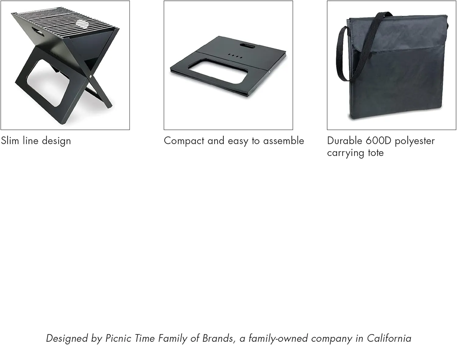 PICNIC TIME NCAA Texas A&M Aggies X-Grill Portable Grill - Camping Grill - Small Charcoal Grill for Tailgating