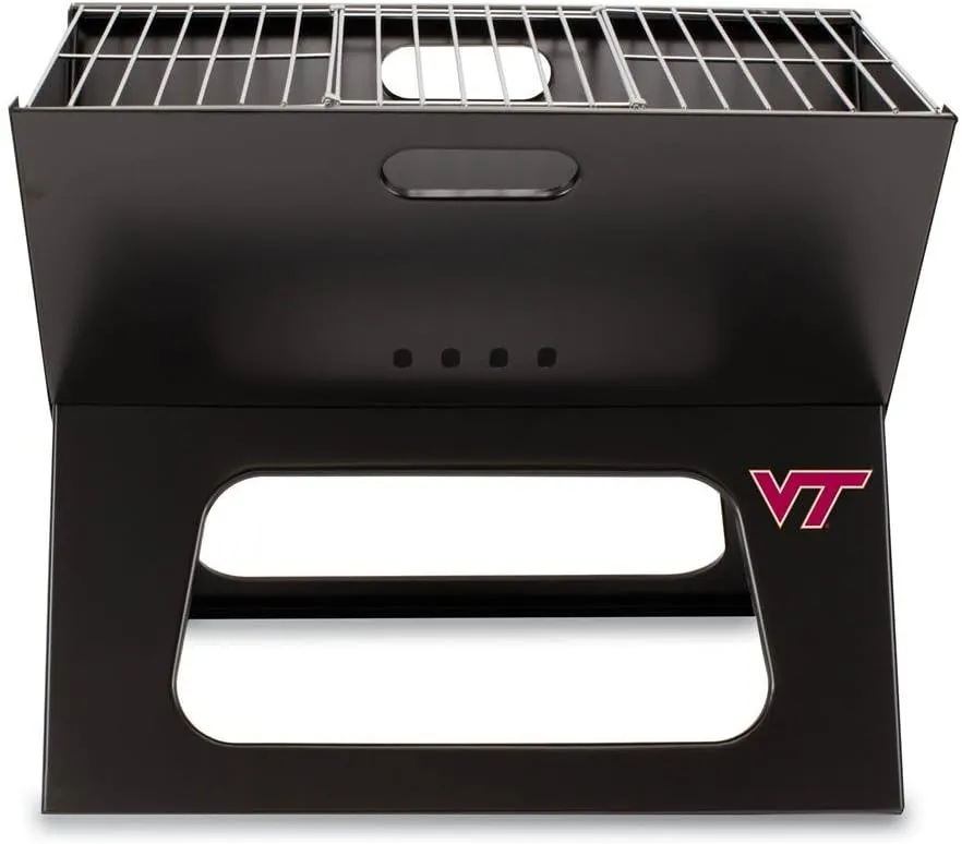 PICNIC TIME NCAA Virginia Tech Hokies X-Grill Portable Grill - Camping Grill - Small Charcoal Grill for Tailgating