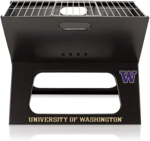 PICNIC TIME NCAA Washington Huskies X-Grill Portable Grill - Camping Grill - Small Charcoal Grill for Tailgating