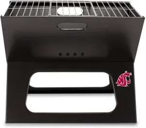PICNIC TIME NCAA Washington State Cougars X-Grill Portable Grill - Camping Grill - Small Charcoal Grill for Tailgating