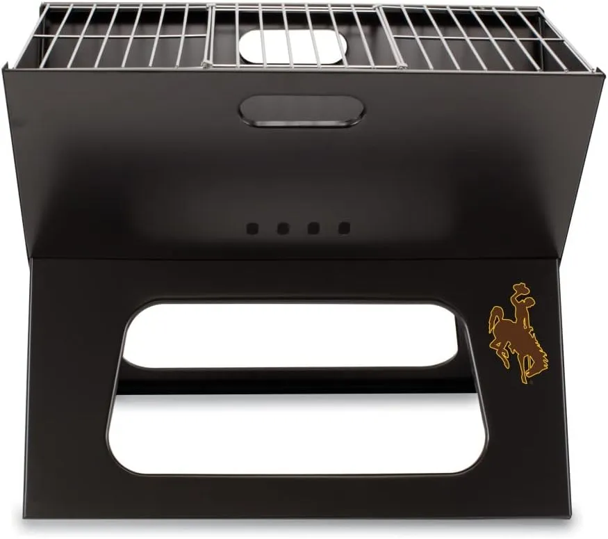 PICNIC TIME NCAA Wyoming Cowboys X-Grill Portable Grill - Camping Grill - Small Charcoal Grill for Tailgating
