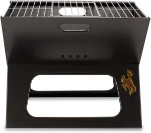 PICNIC TIME NCAA Wyoming Cowboys X-Grill Portable Grill - Camping Grill - Small Charcoal Grill for Tailgating