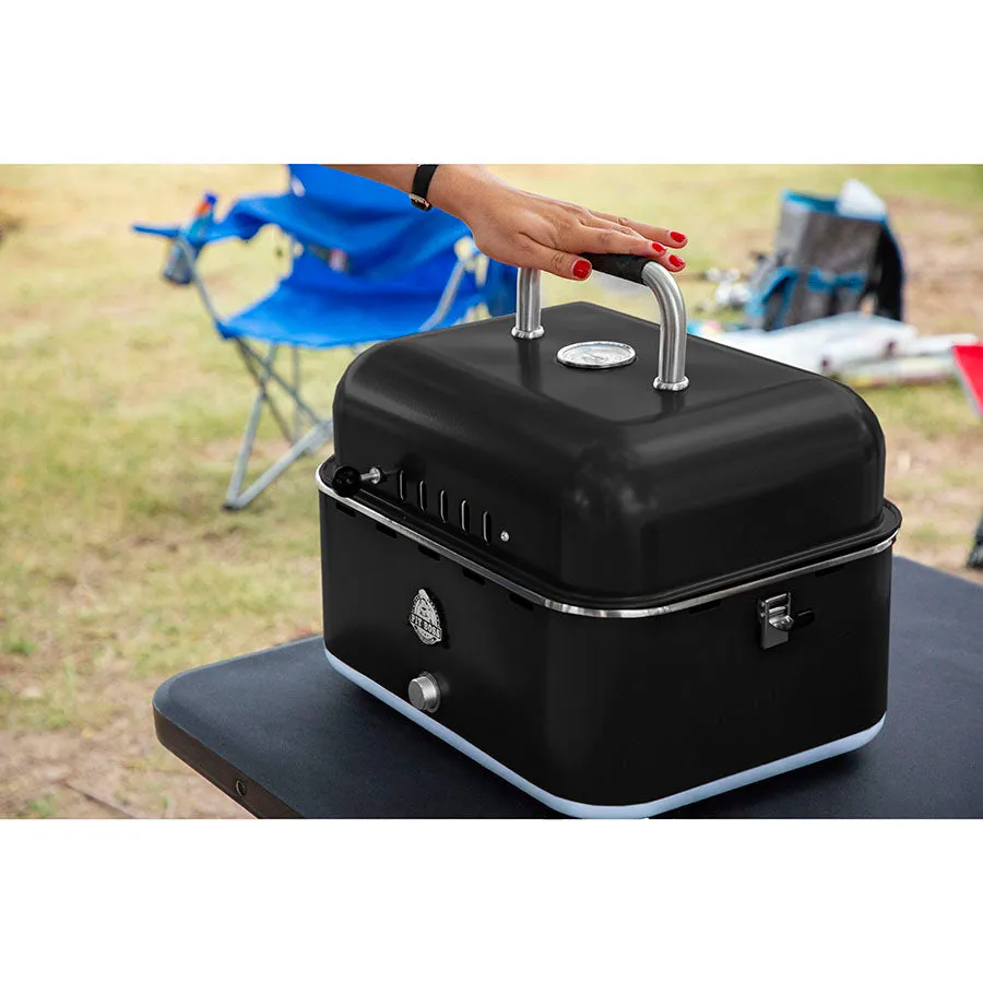 Pit Boss Pit Stop, Portable Charcoal Grill w/ Cover and Bag - Black