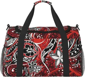 Polynesian Hawaiian Samoan Tribal Travel Duffel Bag Mans Woman'S Gym Bag For Travel Gym Weekend Carry On Bag