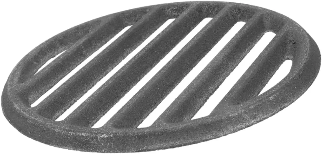 POPETPOP Charcoal Grill Grate Round Iron BBQ Rack for Outdoor Fire Pit Cooking Durable Grilling Accessory for Gatherings Quick Heating Stable Design
