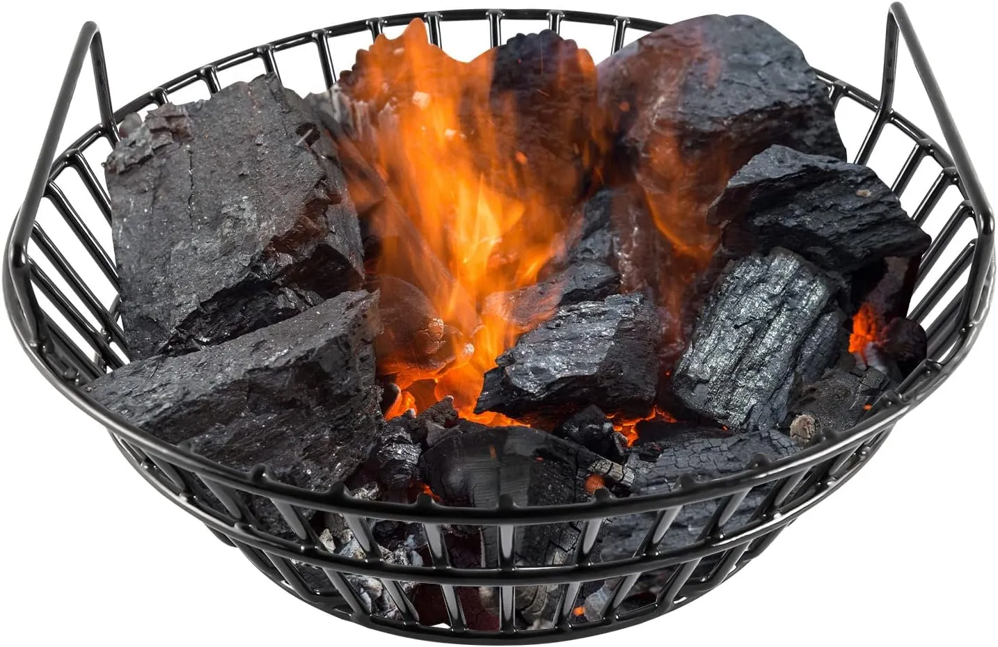 Porcelain Steel Charcoal Ash Basket Fits for Large Big Green Egg Grill, Kamado Joe Classic, Pit Boss, Louisiana Grills, Primo Kamado Grill and Large Grill Dome