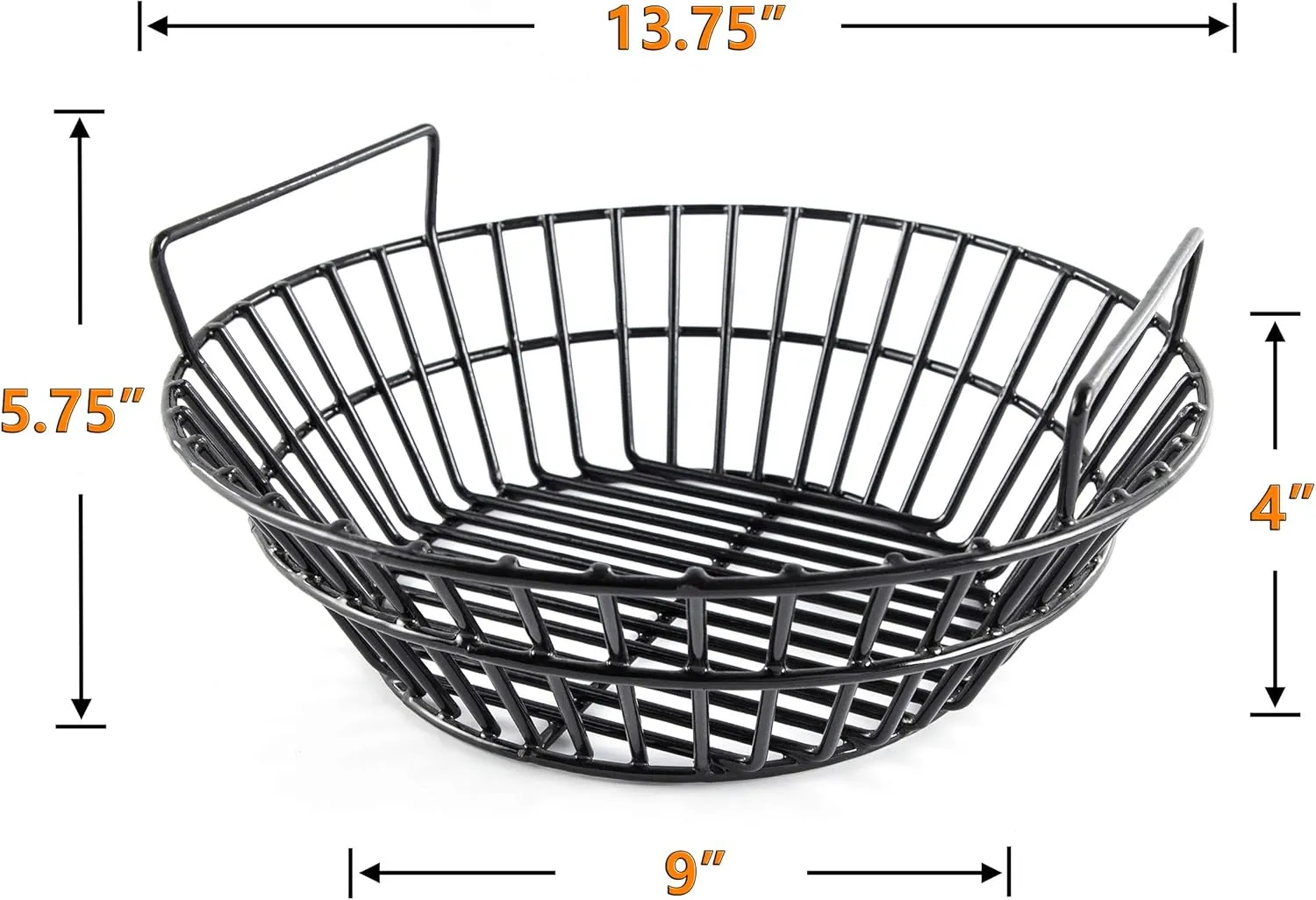 Porcelain Steel Charcoal Ash Basket Fits for Large Big Green Egg Grill, Kamado Joe Classic, Pit Boss, Louisiana Grills, Primo Kamado Grill and Large Grill Dome