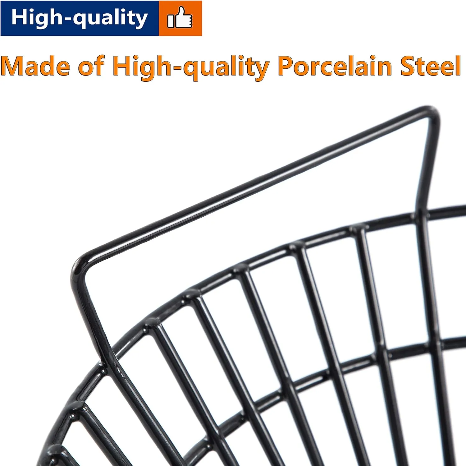 Porcelain Steel Charcoal Ash Basket Fits for Large Big Green Egg Grill, Kamado Joe Classic, Pit Boss, Louisiana Grills, Primo Kamado Grill and Large Grill Dome