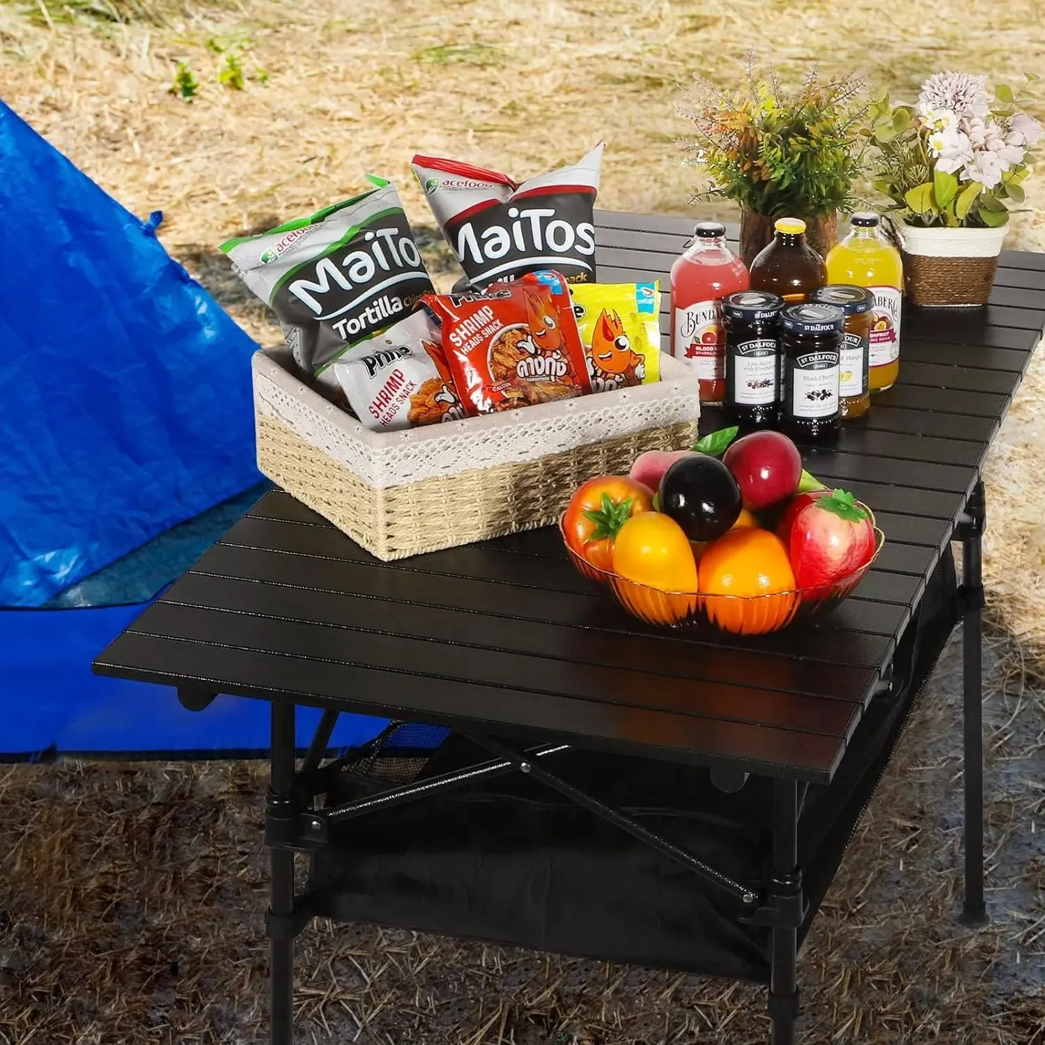 portable aluminum camping picnic table - waterproof & rust resistant