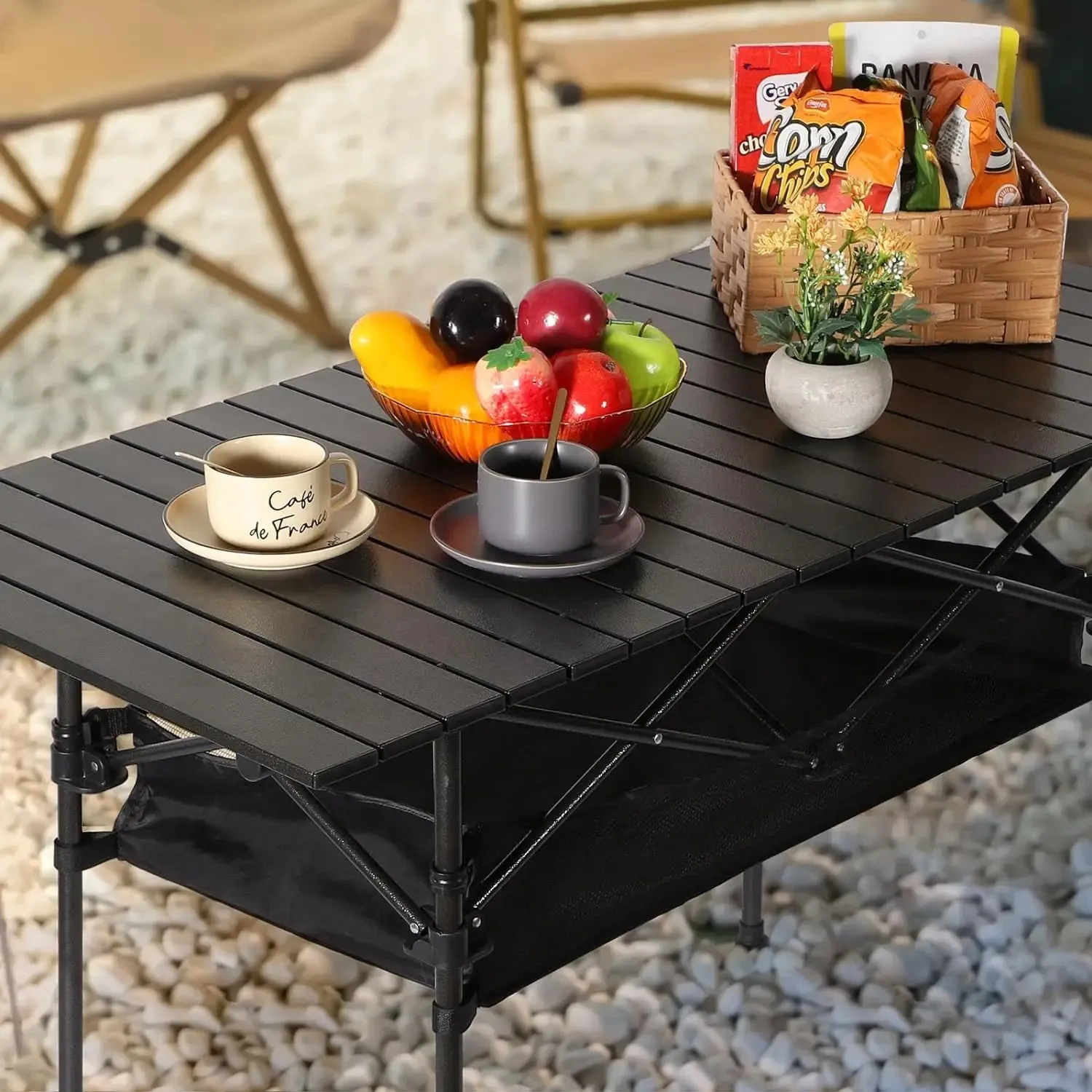 portable aluminum camping picnic table - waterproof & rust resistant