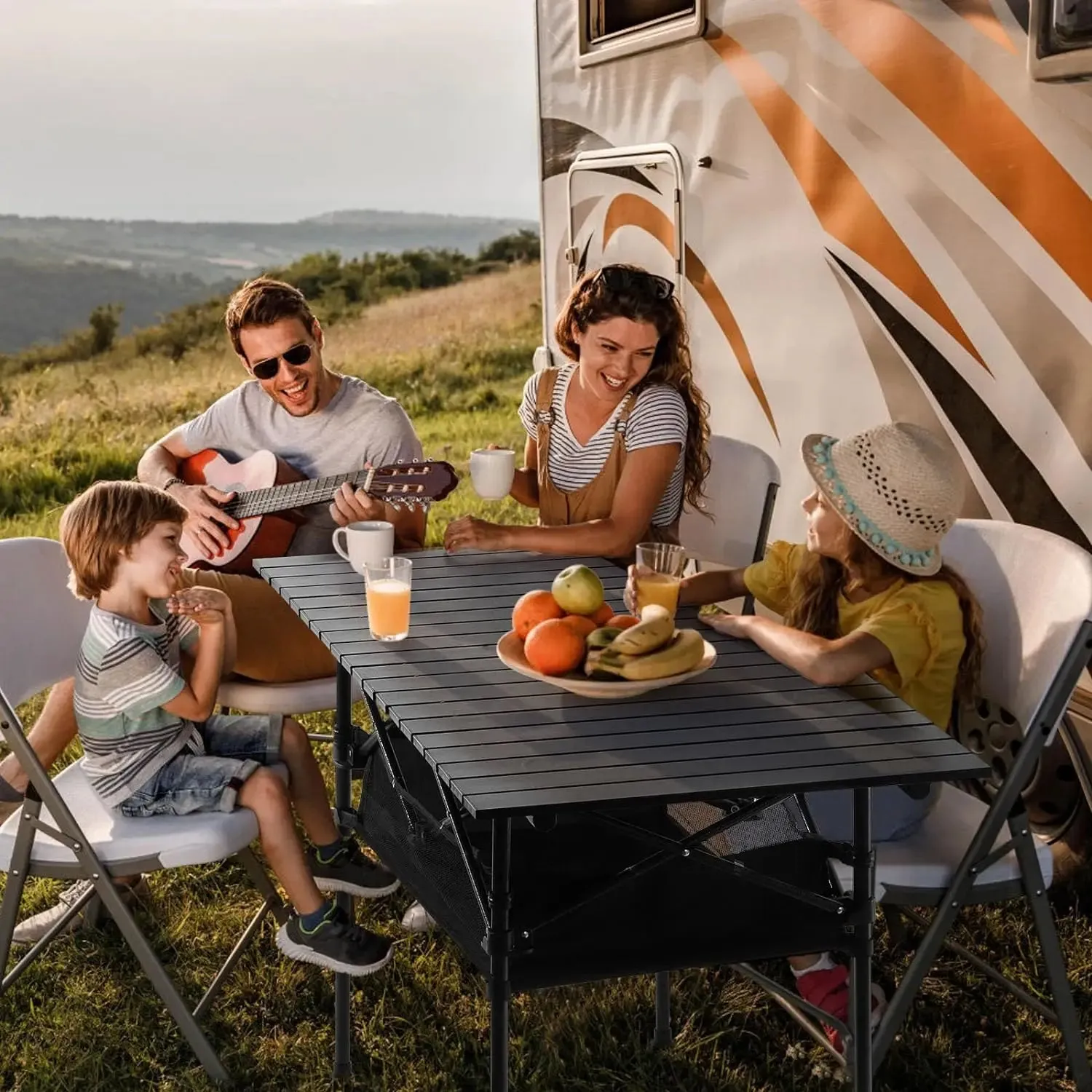 portable aluminum camping picnic table - waterproof & rust resistant