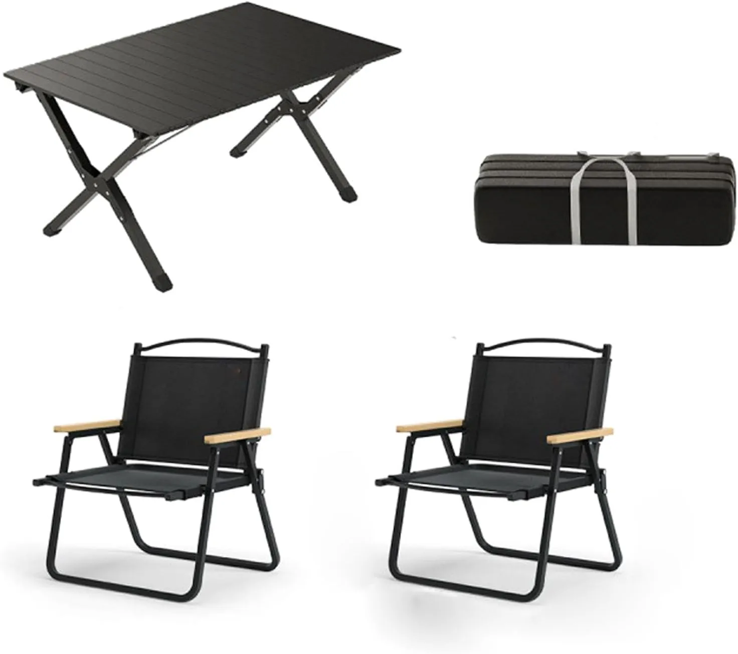 Portable Aluminum Picnic Table Set for Camping Set of 3 Folding Tables with Roll up Design Lightweight and Durable for Indoor and Outdoor Use
