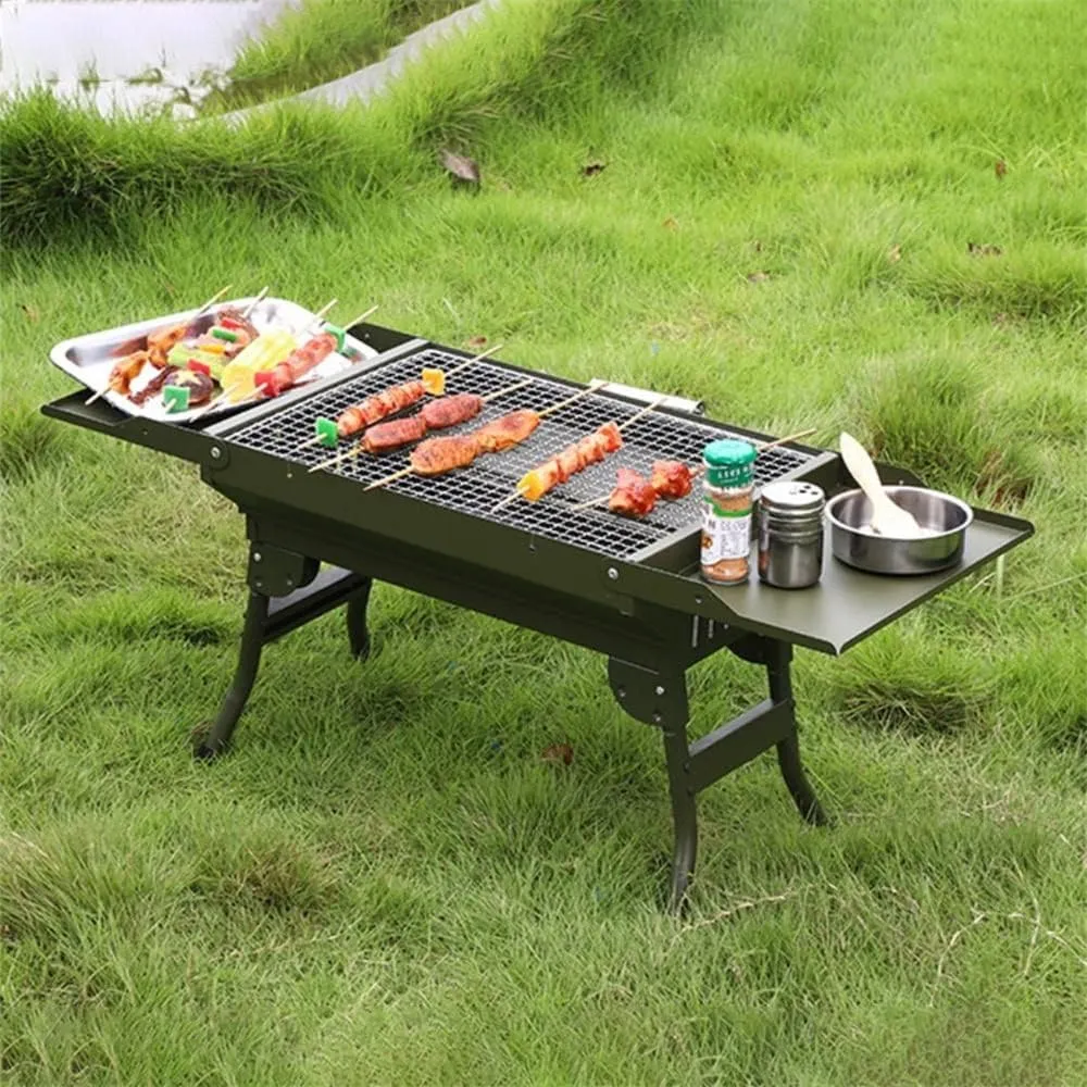 Portable Barbecue Grill Fold Charcoal Grill Tabletop Mini Grill Stand Outdoor Camping Barbecue