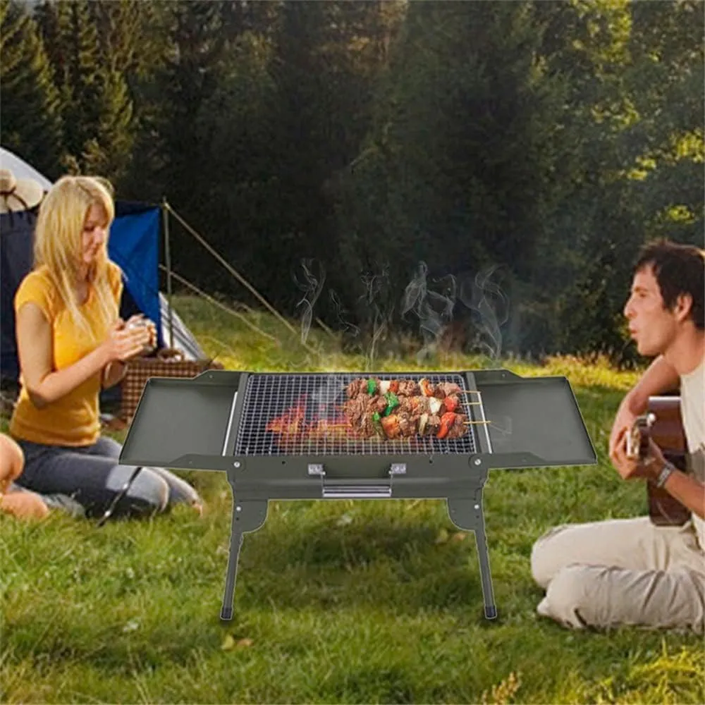 Portable Barbecue Grill Fold Charcoal Grill Tabletop Mini Grill Stand Outdoor Camping Barbecue