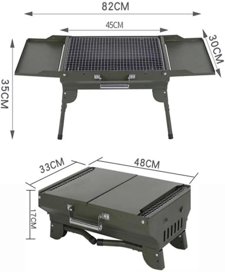 Portable Barbecue Grill Fold Charcoal Grill Tabletop Mini Grill Stand Outdoor Camping Barbecue