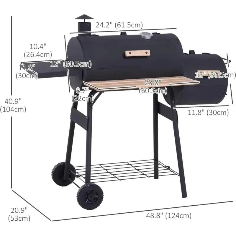 Portable Barrel Charcoal BBQ Grill