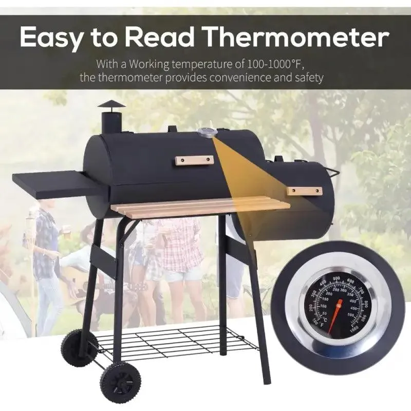 Portable Barrel Charcoal BBQ Grill