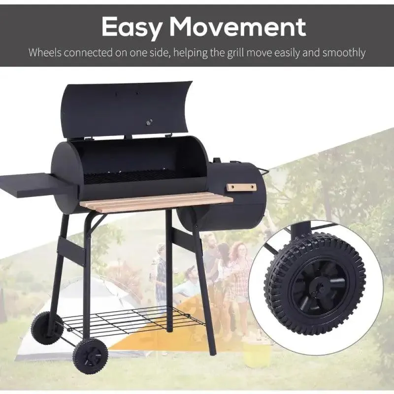 Portable Barrel Charcoal BBQ Grill