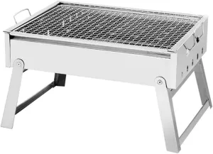 Portable BBQ Grill Folding Barbecue Grill Stainless Steel Charcoal BBQ Grill Outdoor Cooking Camping Picnics Tools