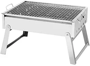 Portable BBQ Grill Stainless Steel Folding Charcoal Grill for Outdoor Cooking, Camping, and Picnics – Easy to Clean and Assemble