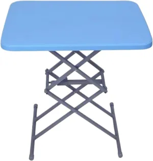 Portable Beach Table Folding Table Adjustable Height Portable Table for Camping Dining Indoor Outdoor Folding Camping Table (Color : Blue, Size : 64 * 45cm)