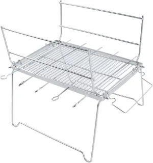 Portable Camp BBQ Grill, Stainless Steel Foldable Lightweight, Scratch Resistant, Easy Cleaning, Barbecue Grill with for Camping, Beach, Picnic