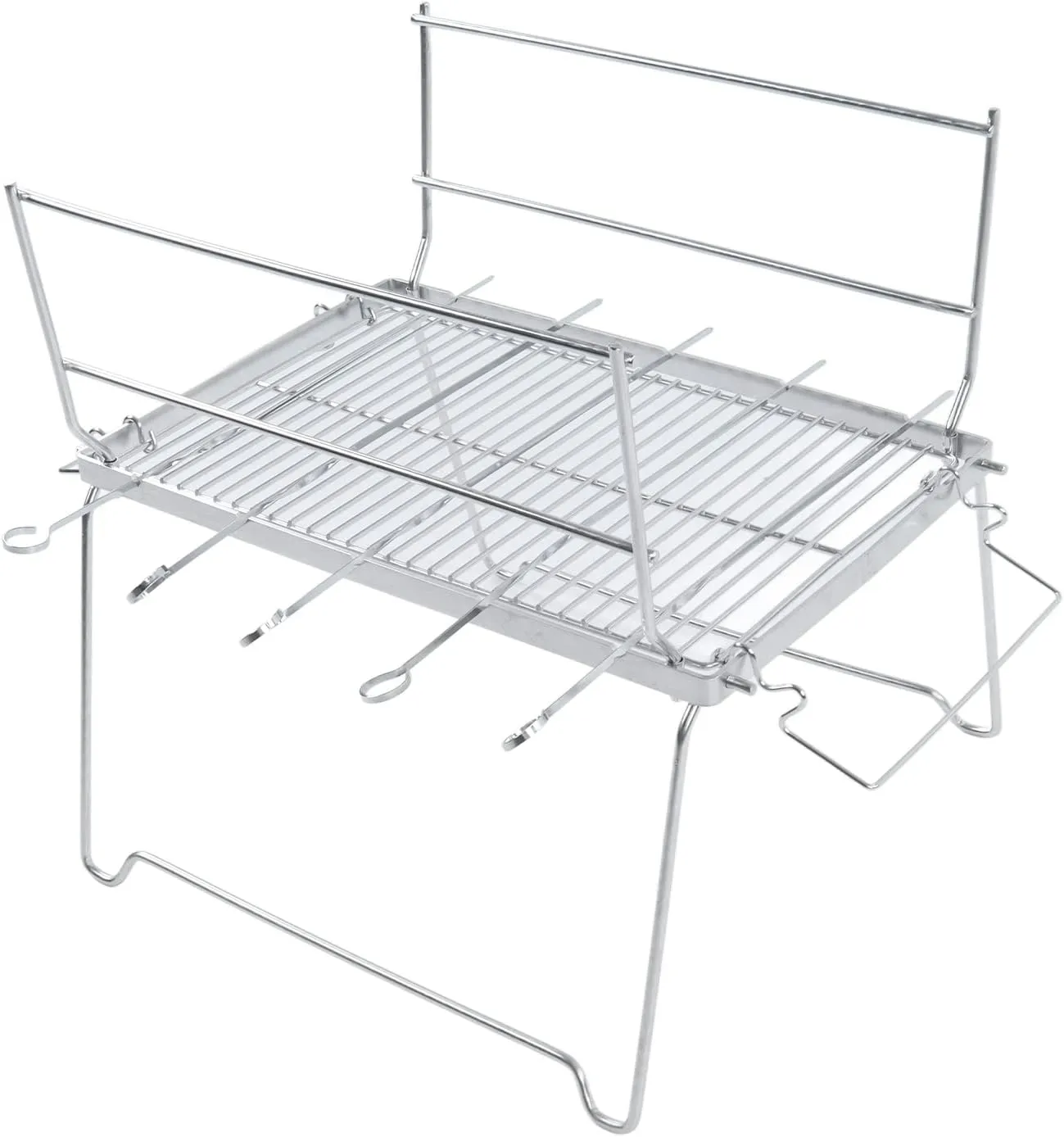Portable Camp BBQ Grill, Stainless Steel Foldable Lightweight, Scratch Resistant, Easy Cleaning, Barbecue Grill with for Camping, Beach, Picnic