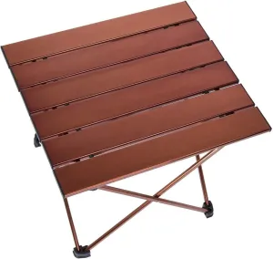 Portable Camping Folding Table, Outdoor Lightweight Camping Aluminum Table for Picnic Camp Boat Travel, Party Dining Camp Tables(Coffee) (Medium-22 Dx16 Wx16 H(56×40.5×40.5 cm))