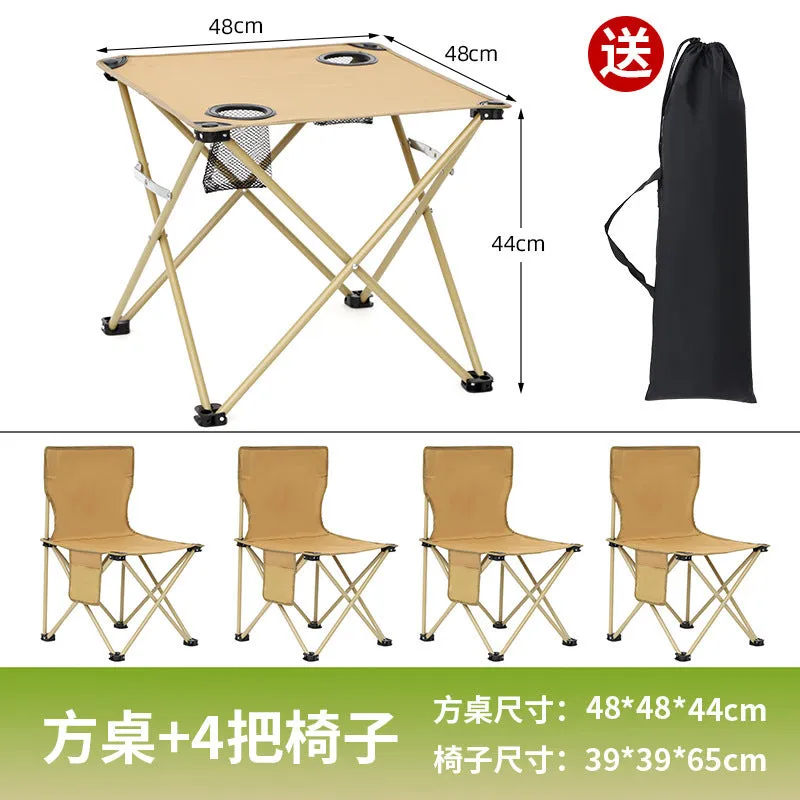 Portable Camping Folding Table Set with Tablecloth