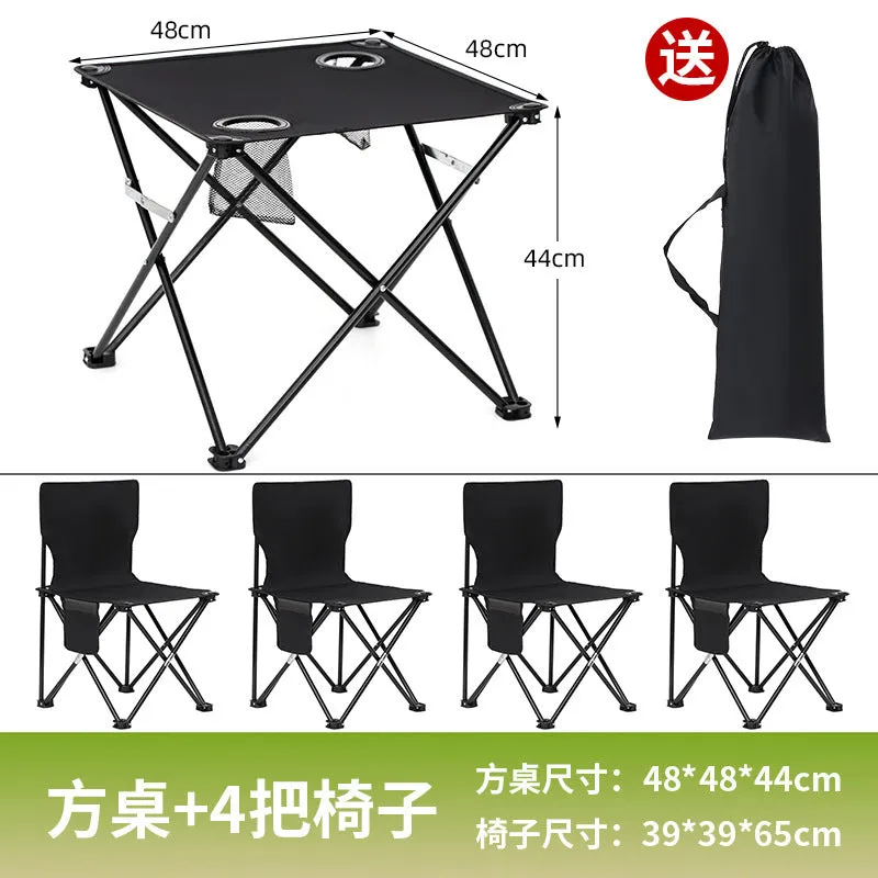 Portable Camping Folding Table Set with Tablecloth