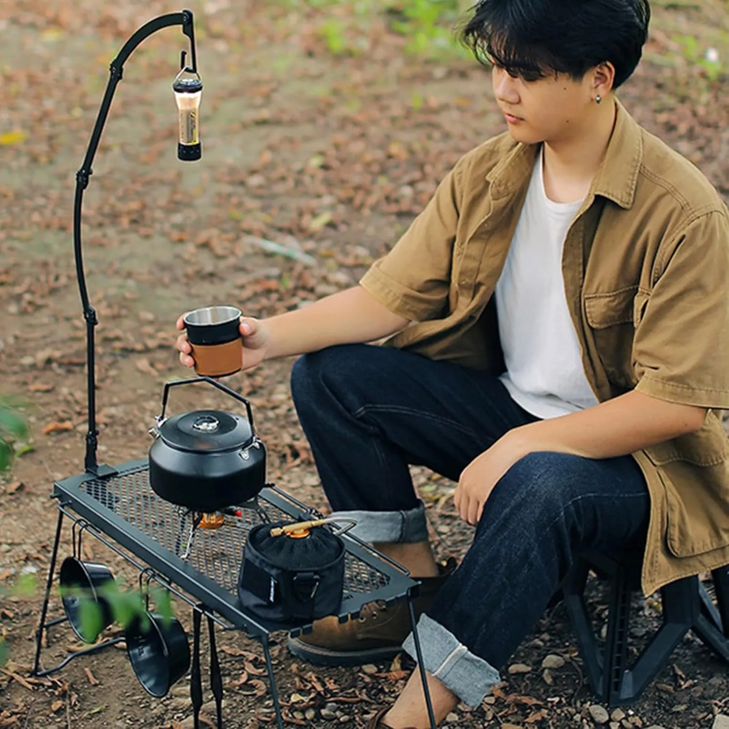 Portable Camping Tables Compacts Folding Beachs Tables Camp Tables for Beachs Picnics Cooking Hiking Easily to Install