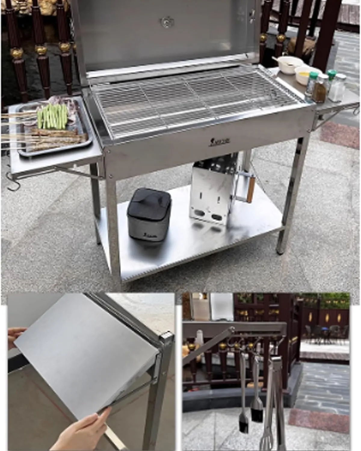 Portable Charcoal Grill BBQ Grill Portable, Quick-Assembly Design for Camping, Tailgating, Picnics & Outdoor Cooking Camping b