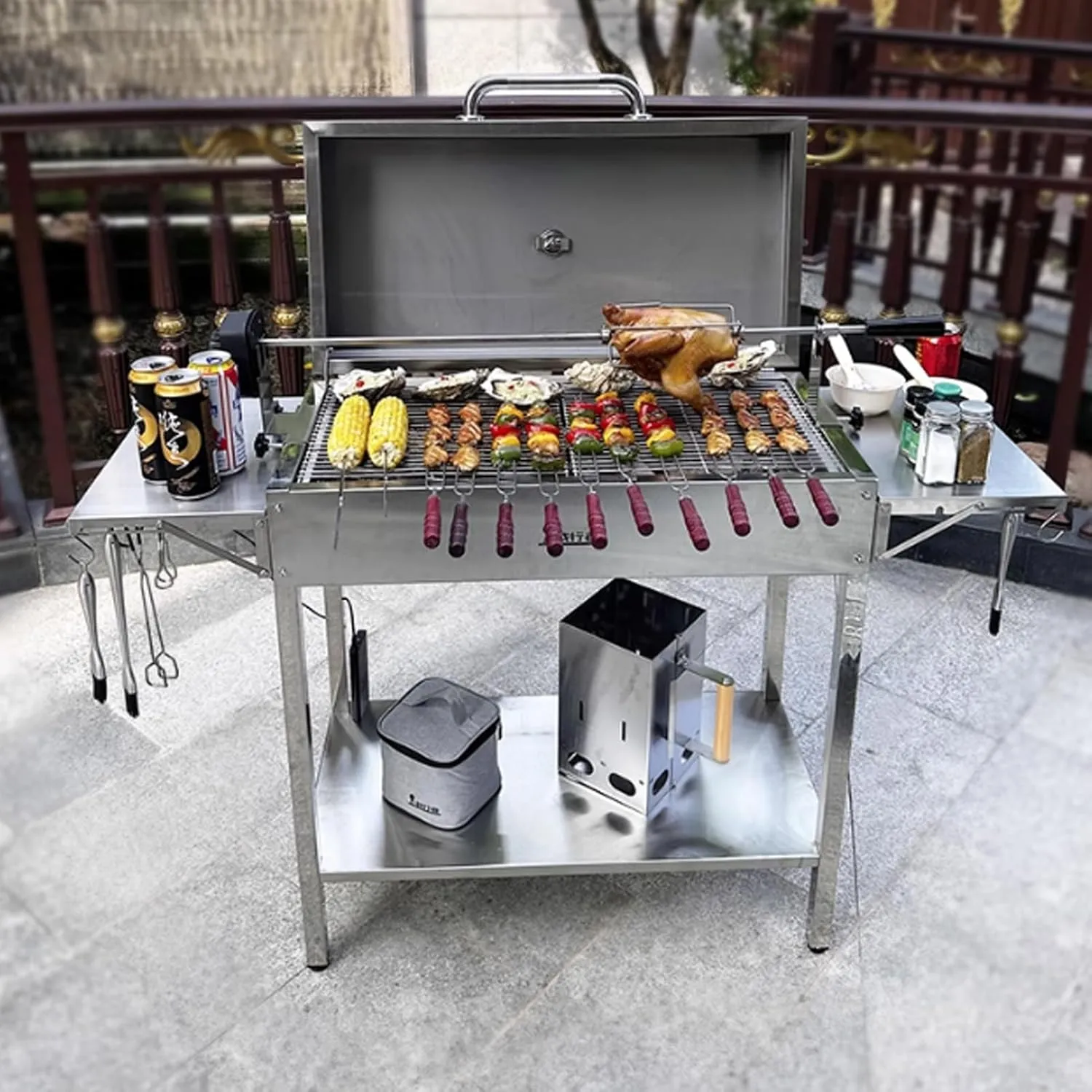 Portable Charcoal Grill BBQ Grill Portable, Quick-Assembly Design for Camping, Tailgating, Picnics & Outdoor Cooking Camping b