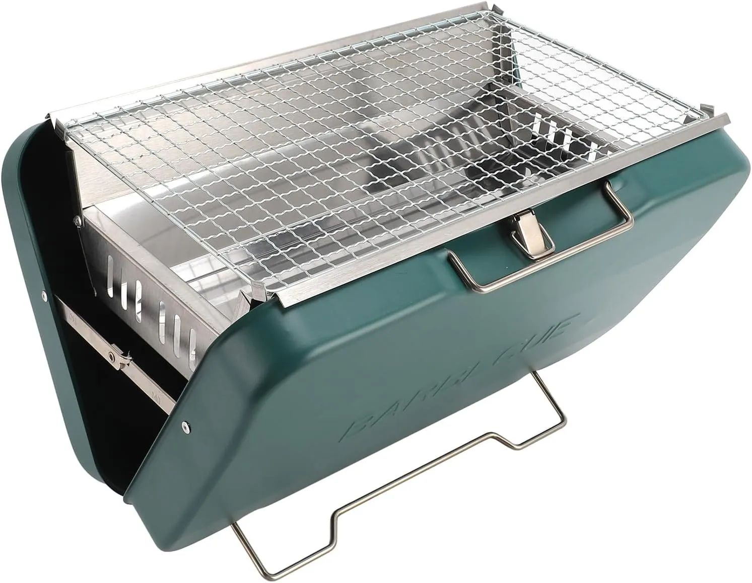 Portable Charcoal Grill, Camping Grills Mini Grill Foldable Table Top Grill Charcoal Mini BBQ Grill 410 Stainless Steel BBQ Suitcase for Camping, Picnics, Backyard Barbecues
