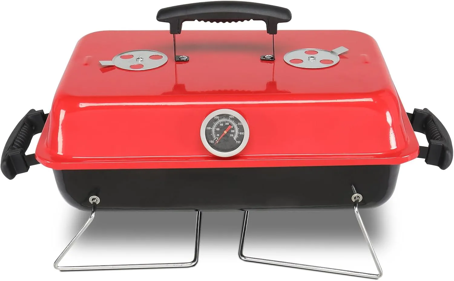 Portable Charcoal Grill for Camping, Picnics, Beach Trips, Backyard Barbecues (Black)