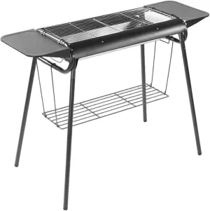 Portable Charcoal Grill for Camping with Removable Legs and Side Panels Cold Rolled Steel Structure BBQ Grill for Outdoor Barbecue, Cooking and Party