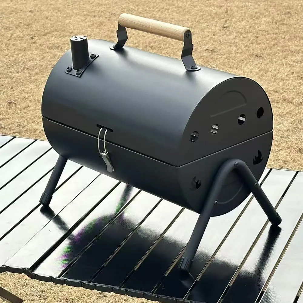Portable Charcoal Grill for Easy Outdoor Cooking, for Camping and Backyard BBQs, Compact Design &