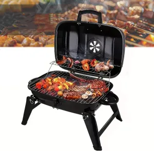 Portable Charcoal Grill, Small Grills and Smokers Folding Tabletop Grills, Camping Barbecue Grill, Easy Assembly Carry for Outdoor Cooking Home Patio BBQ Grilling Backyard Picnics Party
