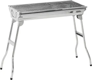 Portable Charcoal Grill with Folding Design - Stainless Steel Outdoor BBQ Grill for Camping, Tailgating, Picnic and Backyard Cooking