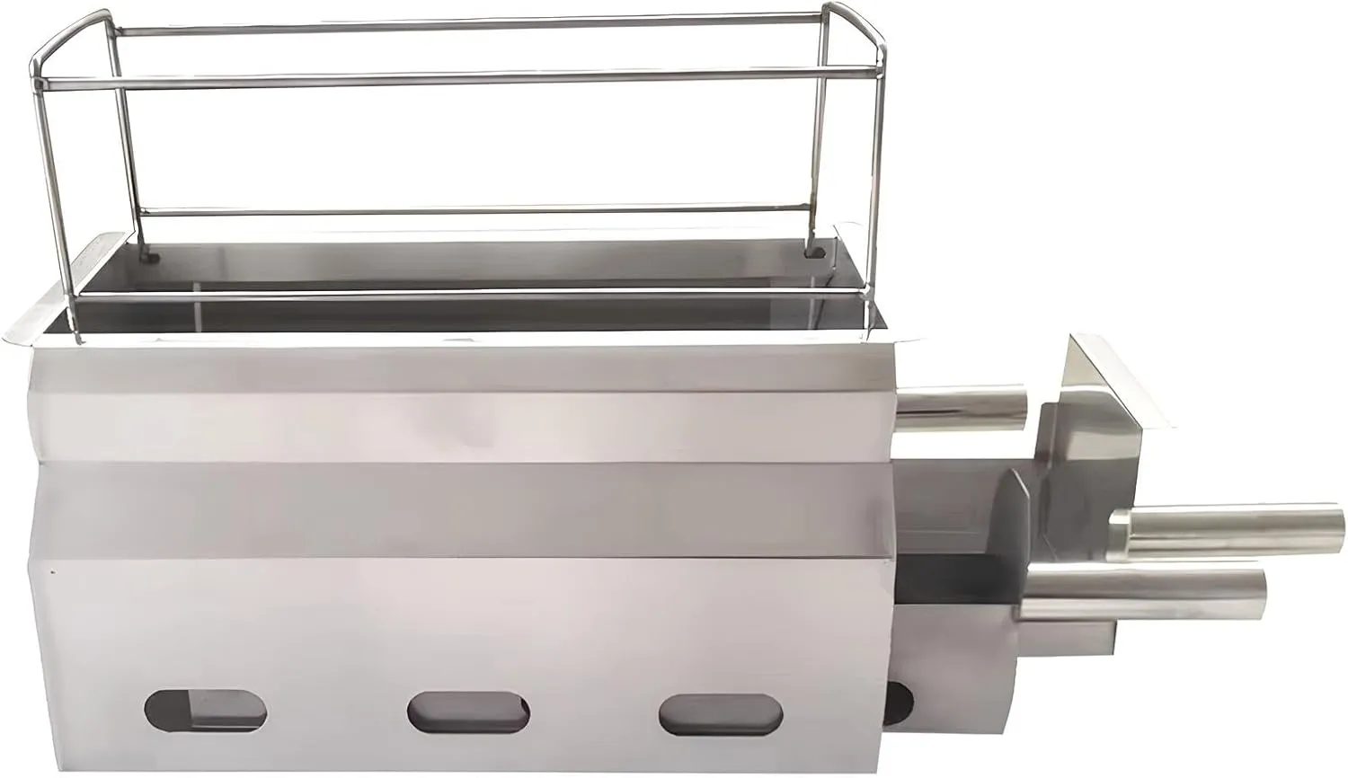Portable Charcoal Grill with Pull-Out Charcoal Basin, Stainless Steel BBQ Grill, Compact Camping BBQ with Charcoal Clip, Skewers, for Camping, Party, Backyard(42 * 26.0cm/16.5 * 10.2in)