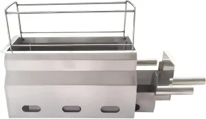 Portable Charcoal Grill with Pull-Out Charcoal Basin, Stainless Steel BBQ Grill, Compact Camping BBQ with Charcoal Clip, Skewers, for Camping, Party, Backyard(42 * 26.0cm/16.5 * 10.2in)